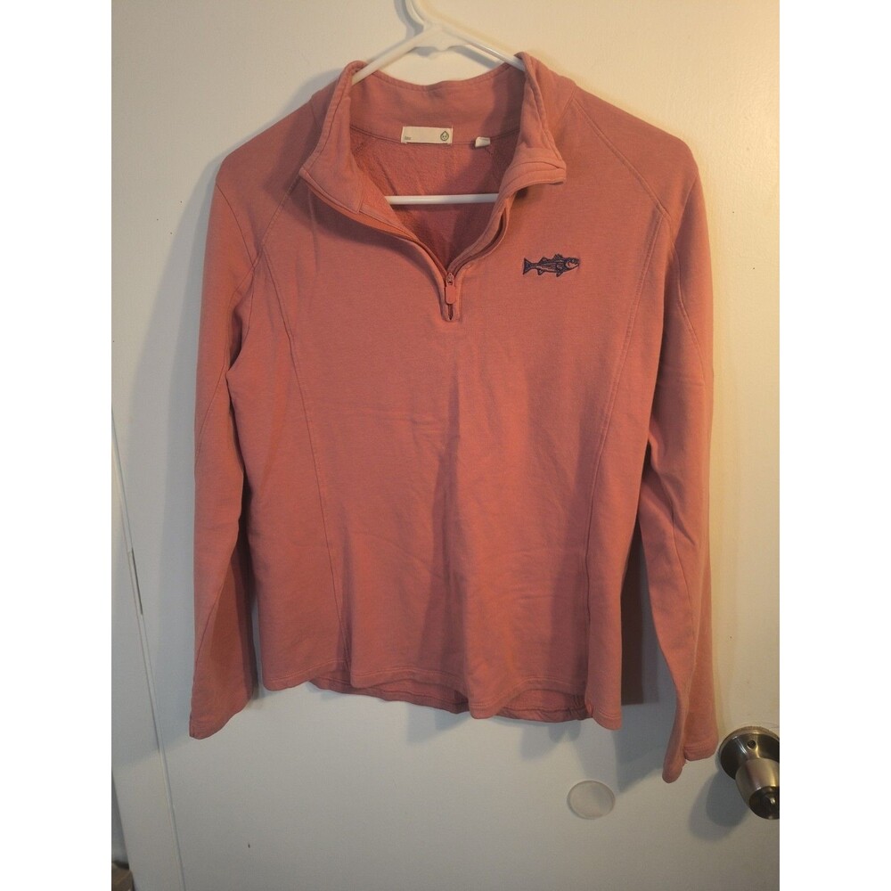 On The Water Ladies Recess 1/4 Zip Pullover Pink Grapefruit Heather Size Medium